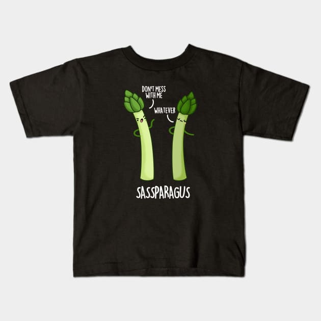 Sassparagus Funny Veggie Pun Kids T-Shirt by punnybone